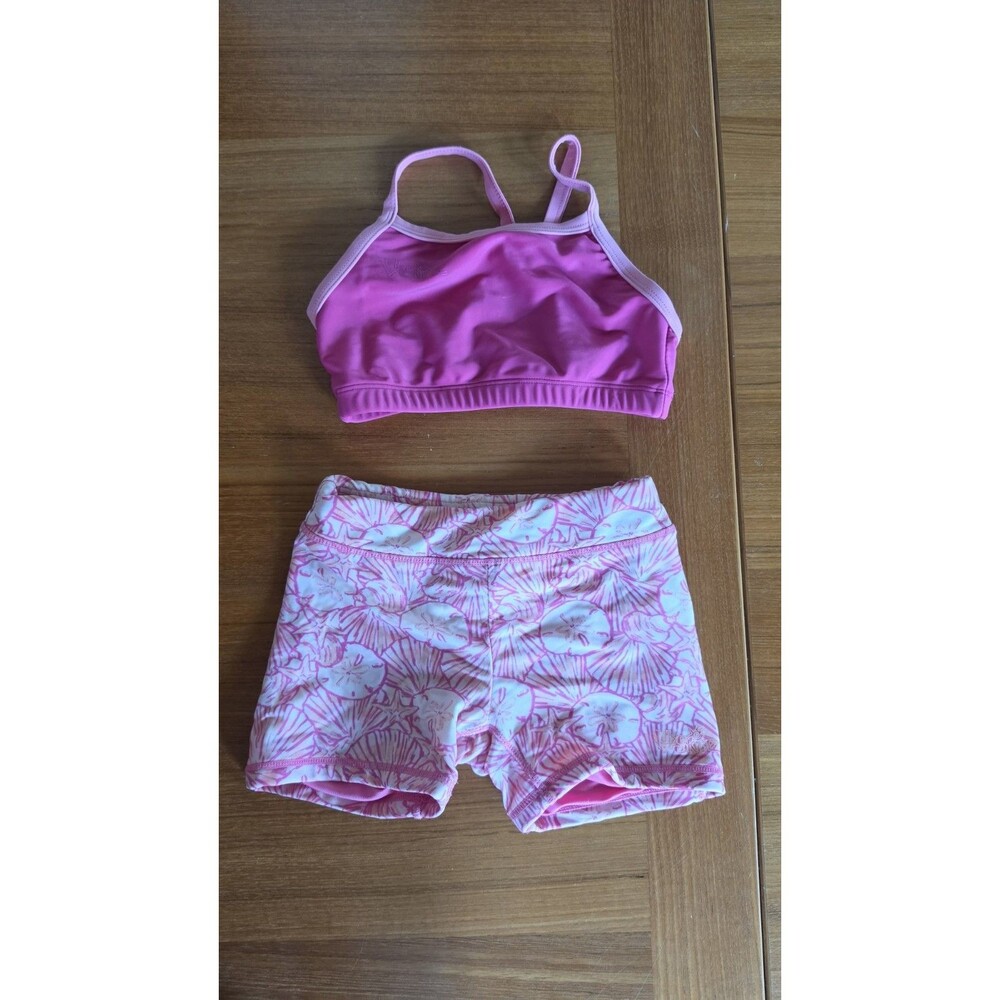 UV Skinz Girl's Pink Two Piece Swimming Suit Size 8